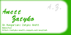 anett zatyko business card